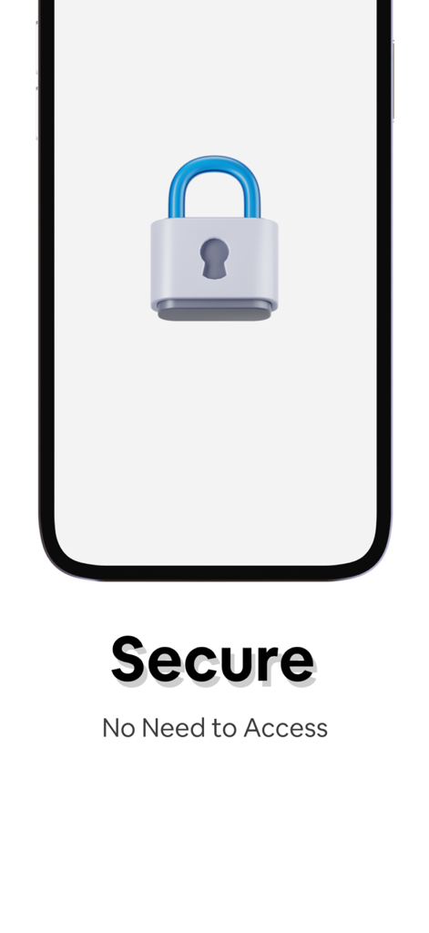 NumberBox:CallerID - NumberBox app security screen featuring a padlock icon and the text Secure No Need to Access