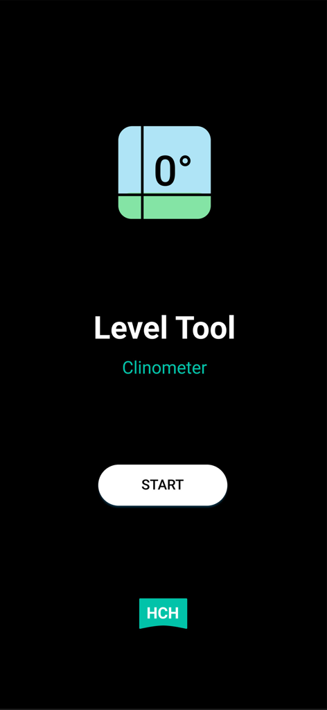 Home screen of Level Tool Angle Finder app with a start button