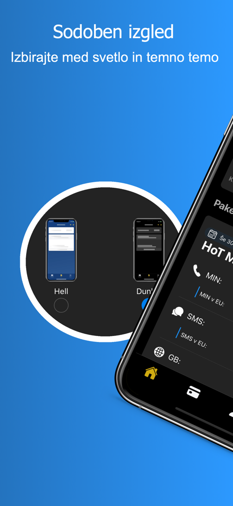 Moj HoT - The Moj HoT app theme selection screen showing options for light and dark modes.