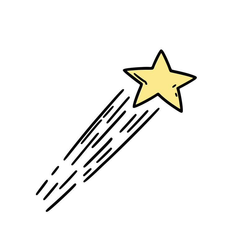 a shooting star in the sky