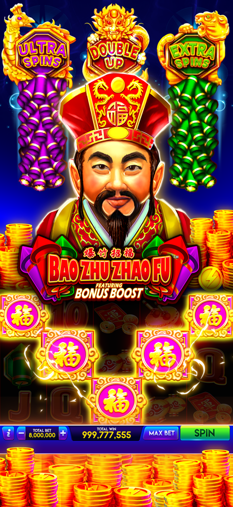 Lightning Link Casino Slots - Juego de tragamonedas con temática china Bao Zhu Zhao Fu en Lightning Link Casino con funciones de bonificación mejoradas