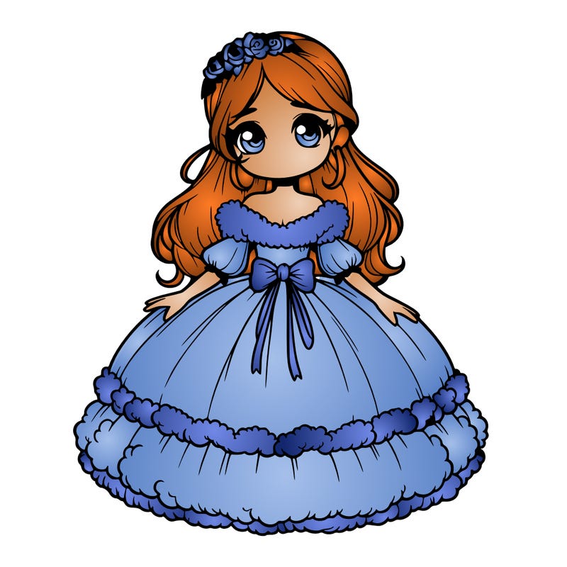 realistic princess wearing a fluffy dress