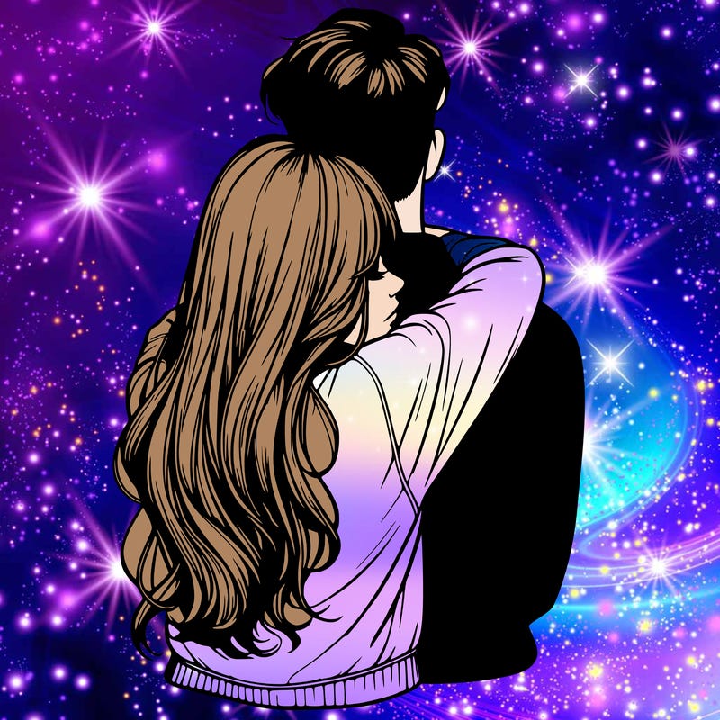 realistic girl hugging boyfriend from back