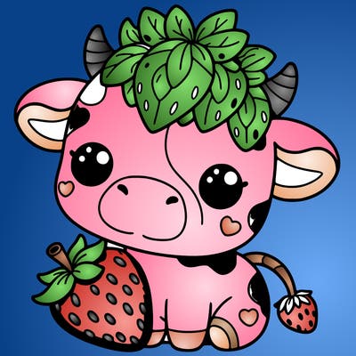 cute strawberry cow