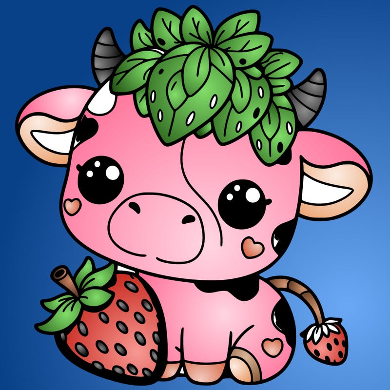 cute strawberry cow