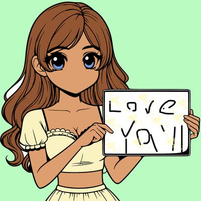 realistic pretty girl holding blank sign