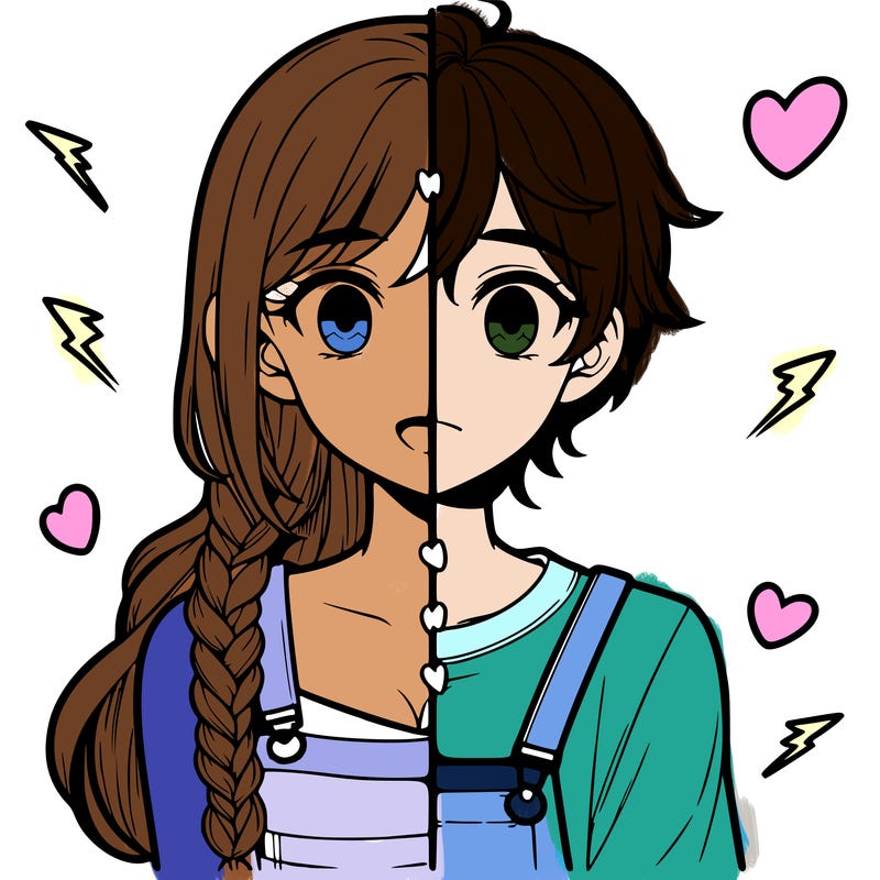 realistic girl boy split