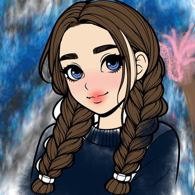 realistic girl with braids