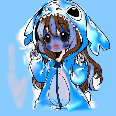 anime girl in a stitch onsie