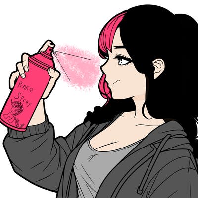 a realistic girl spray, painting