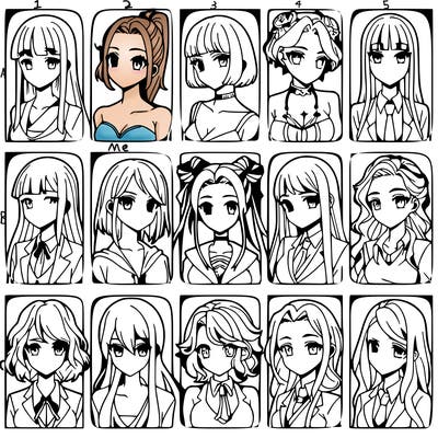 girls that look diffrent anime