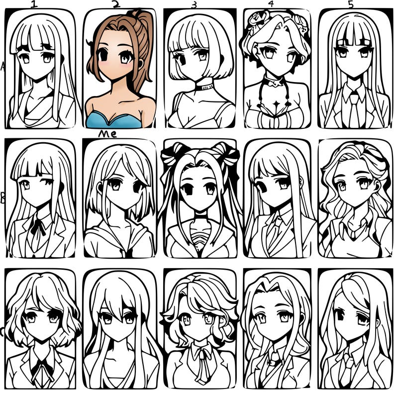 girls that look diffrent anime