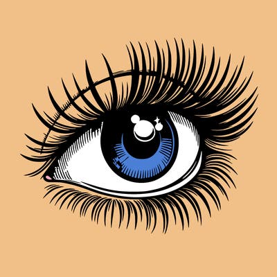 realistic eye long eylashes
