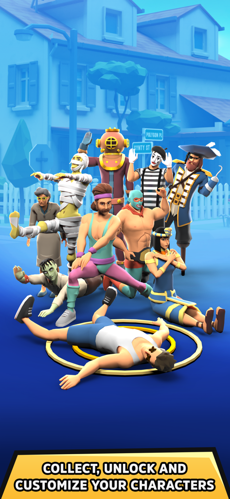 A group of diverse unlockable characters in the Street Diver mobile game