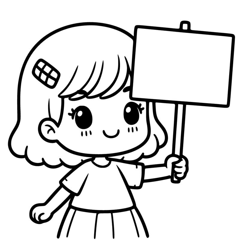 girl holding up a sign