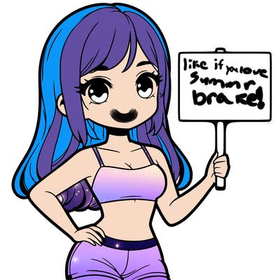 girl in a cute crop top holding a blank sign