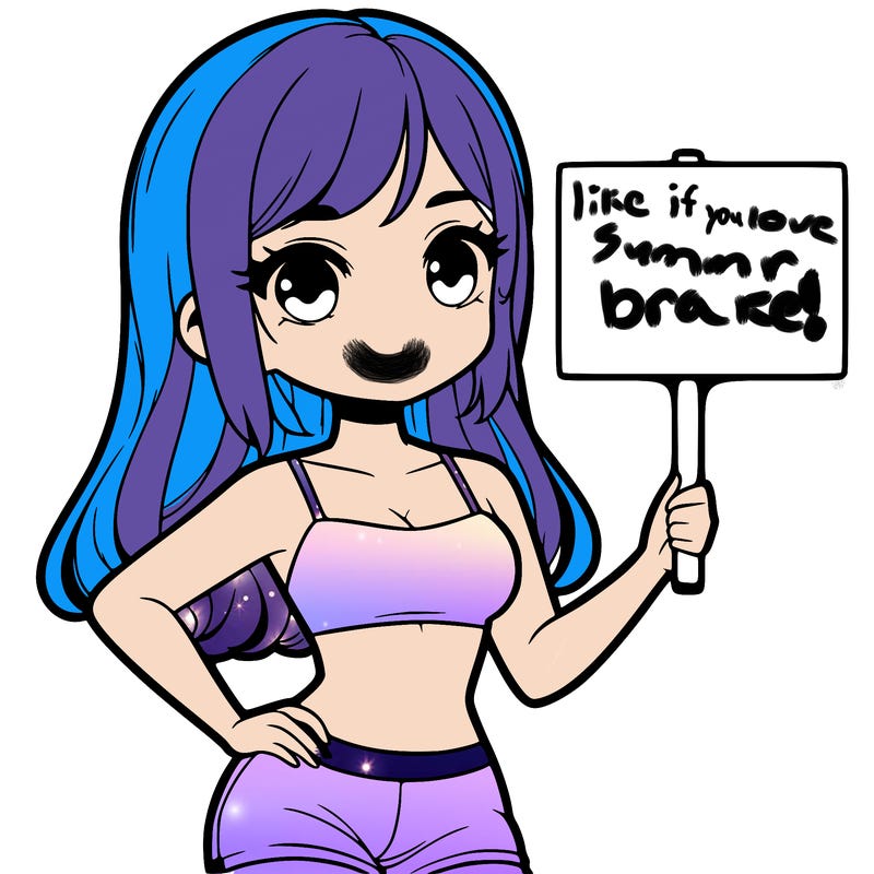 girl in a cute crop top holding a blank sign