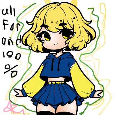 cute femboy with short, fluffy hair that softly frames their face, wearing a cropped hoodie, paired with a flouncy short skirt, and thigh-high stockings