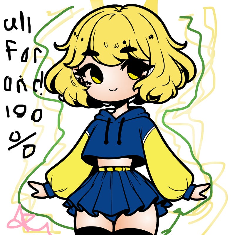 cute femboy with short, fluffy hair that softly frames their face, wearing a cropped hoodie, paired with a flouncy short skirt, and thigh-high stockings