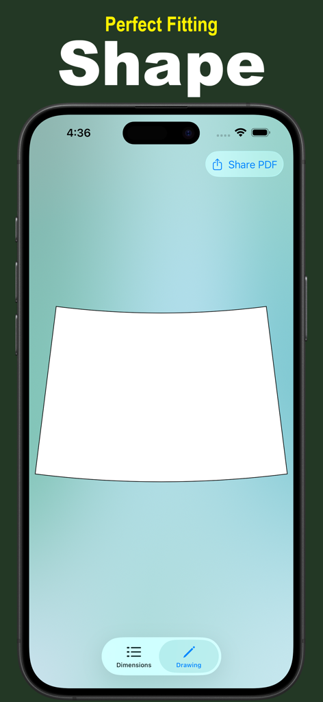 A preview of a tapered label shape design within the Tapered Labels app