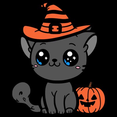 cute little halloween cat