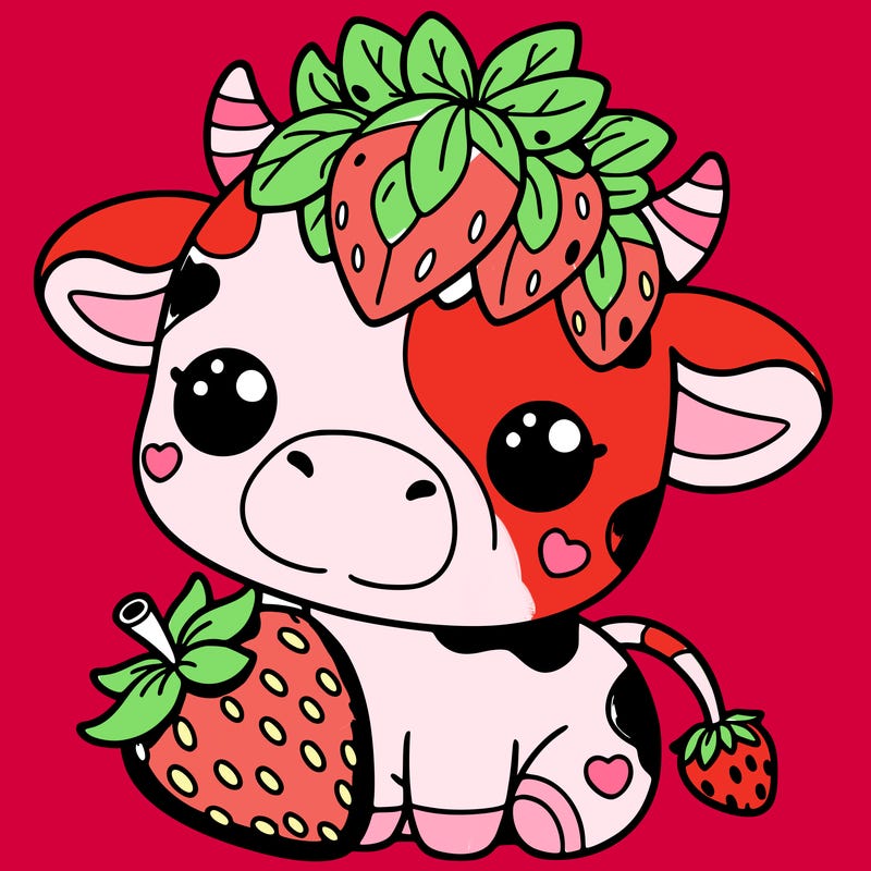 cute strawberry cow