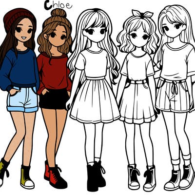 a group of five girls