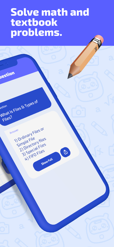 Study AI: Math Homework Helper - Study AI app displaying a textbook problem and answer on a mobile screen