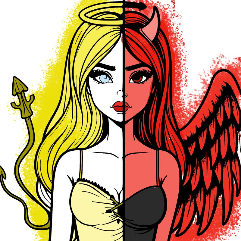 devil vs angel realistic girl