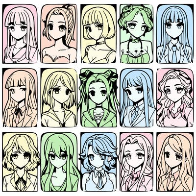 girls that look diffrent anime