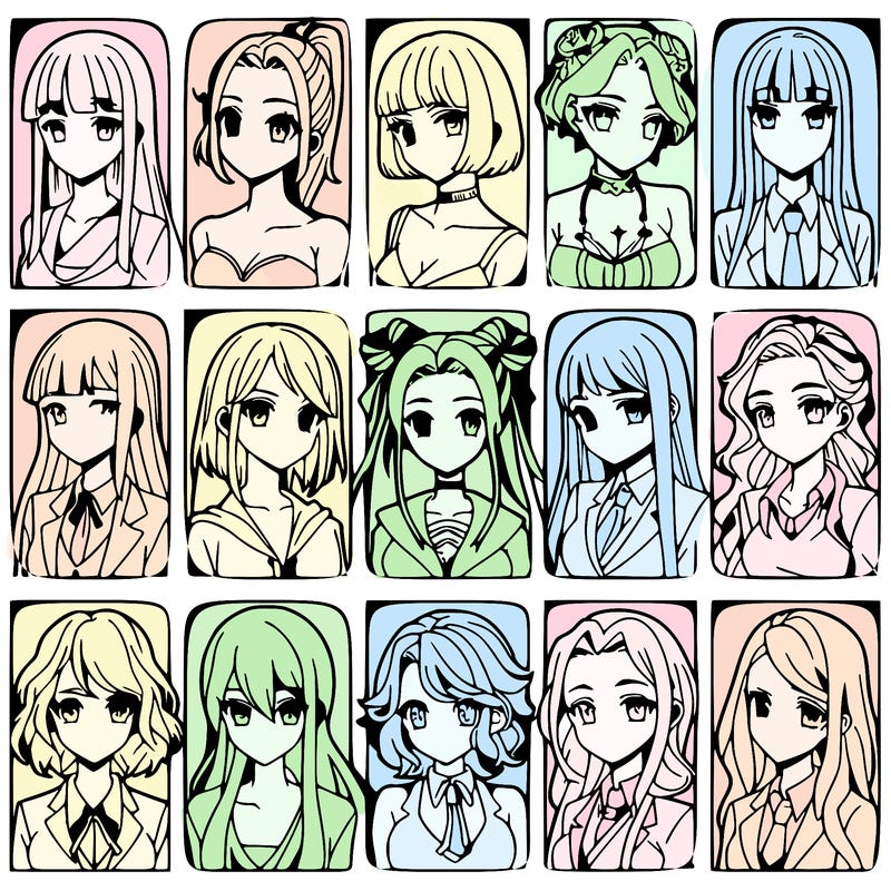 girls that look diffrent anime