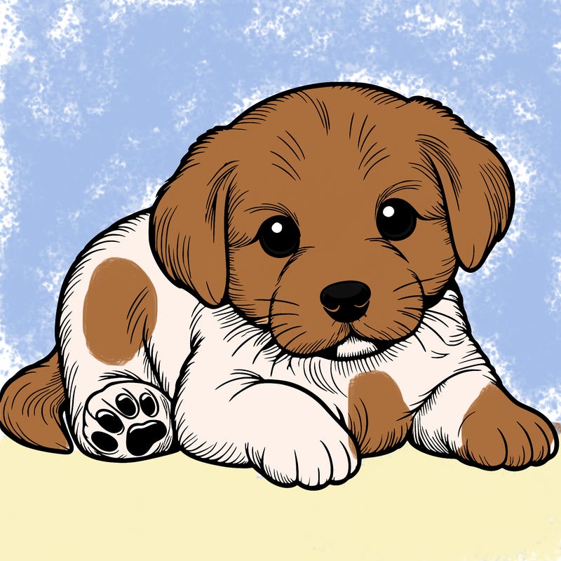 a cute realistic puppy