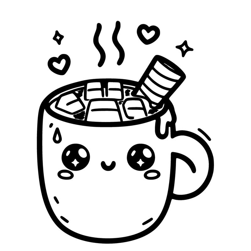 cute mug with hot chocolate