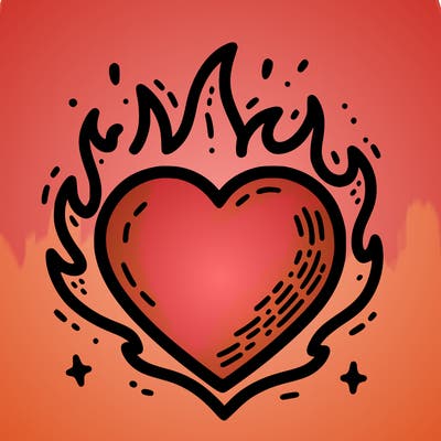 heart with fire