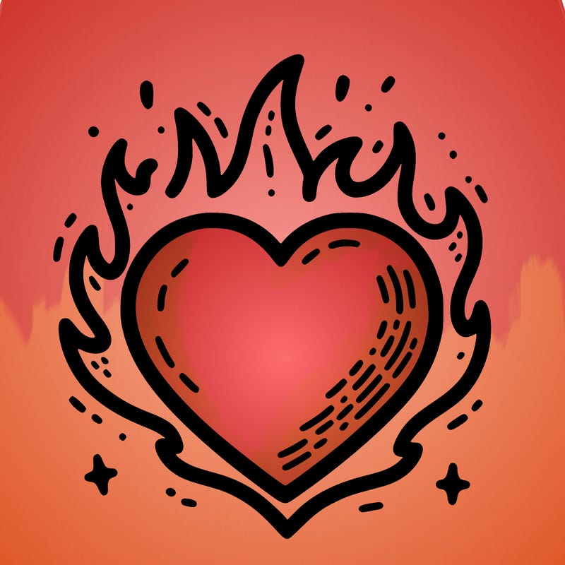 heart with fire