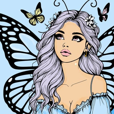 butterfly fairy realistic girl