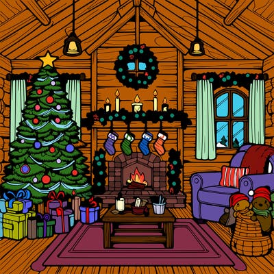 christmas house interior