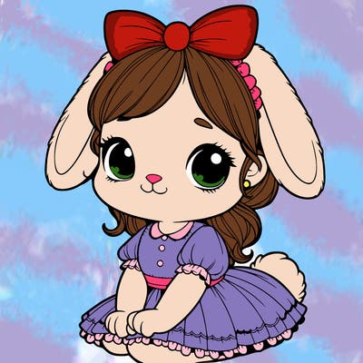 cute easter bunny girl realistic