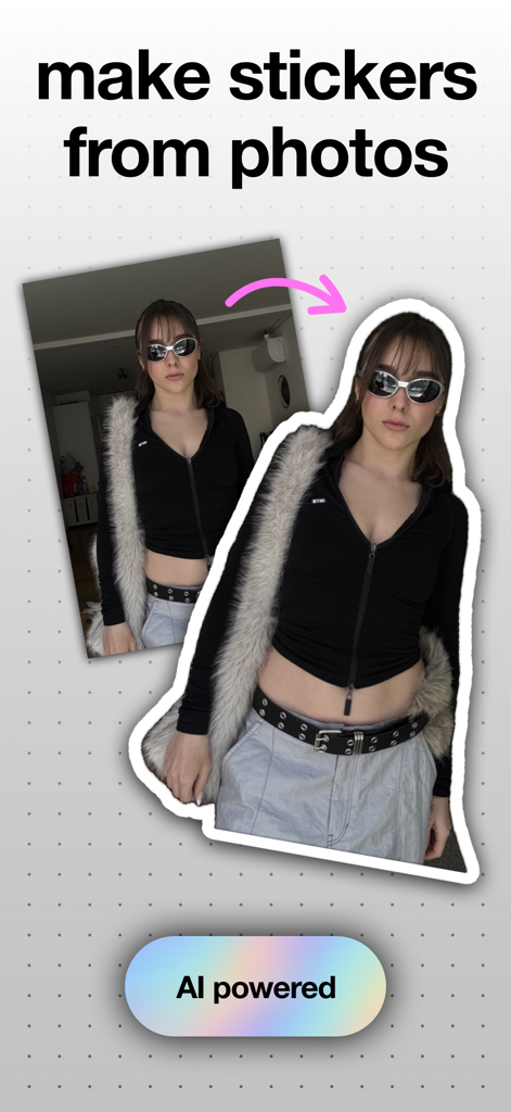 sticker maker - holos - Transforming a photo into a custom sticker using AI background removal