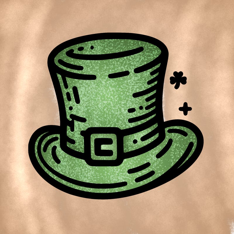 st patrick hat with thin lines