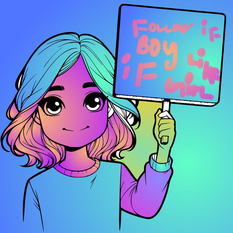 realistic girl holding up a sign