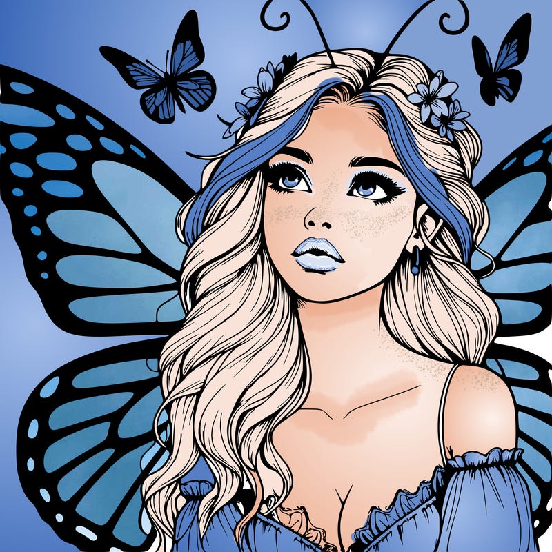 butterfly fairy realistic girl