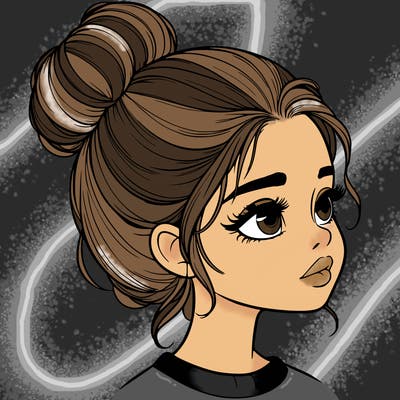 realistic girl with bun