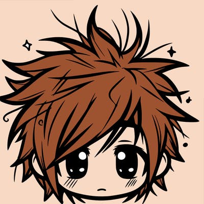 messy hair sharp eyes