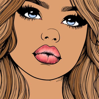 really realistic girl with lips
