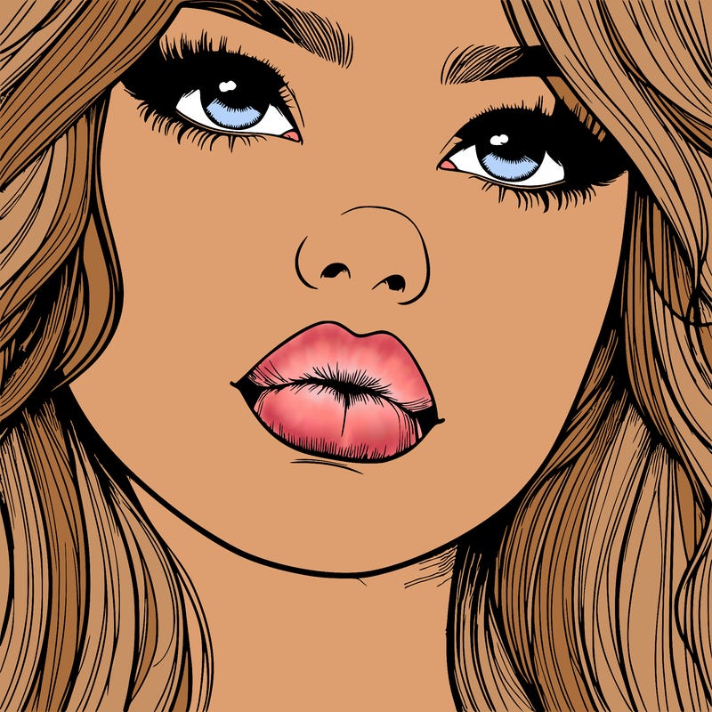 really realistic girl with lips