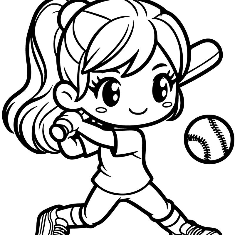 girl playing softball