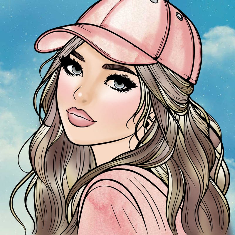 realistic beautiful girl with backward cap