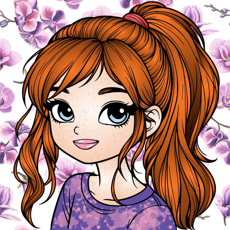 realistic girl with ponytail