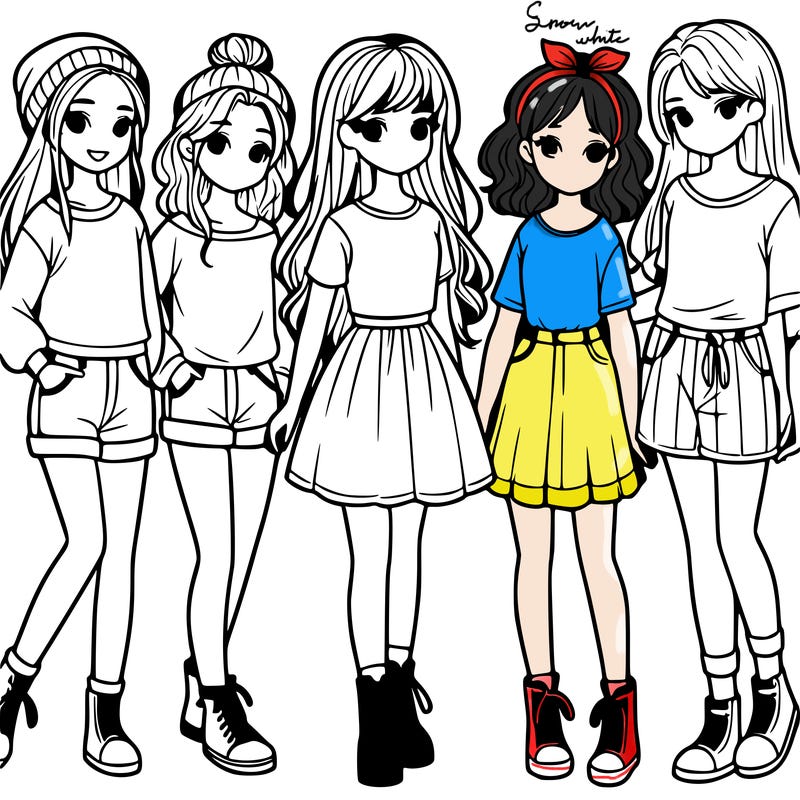 a group of five girls